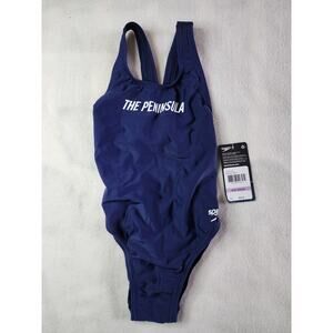 NWT Girls Speedo One Piece Swimsuit Size 6/22 Navy Peninsula Racing Authentic